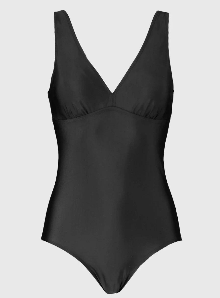 "Tu Women's Black Swimsuit with Tummy Control - Size 8 | High-Waist Slimming Bathing Suit"