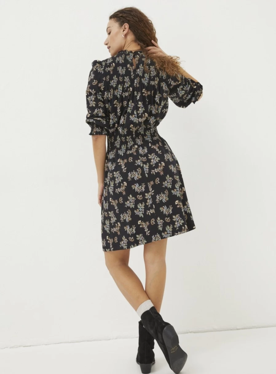 FatFace Women's Krishan Floral Jersey Dress - Size 12, Crafted Floral Print Summer Dress