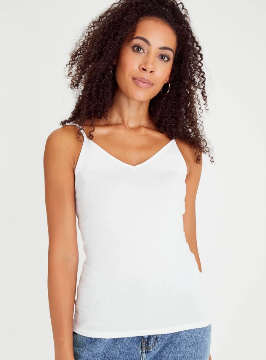 Tu Women's Black & White Slim Fit Vest Top 2 Pack - 8 Styles