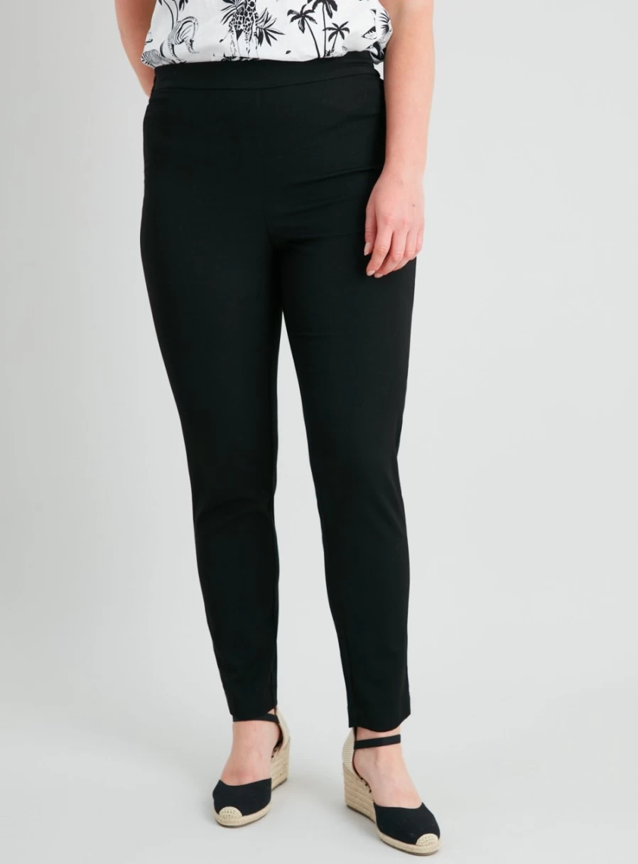 "Tu Women's Black Slim Fit Tapered Leg Trousers - 14S Stylish Comfort"