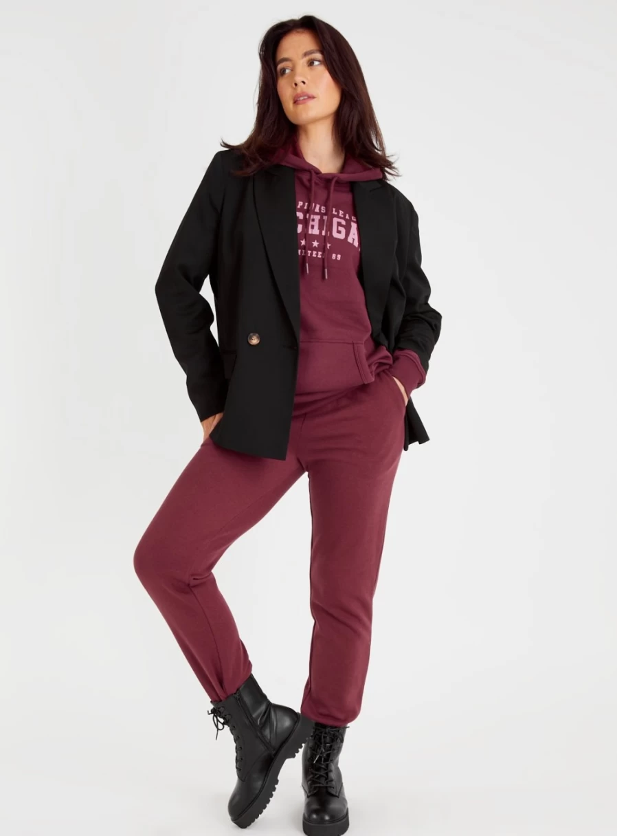 Tu Women's Berry Red Cuffed Joggers - Comfortable Casual Athletic Pants Size 14