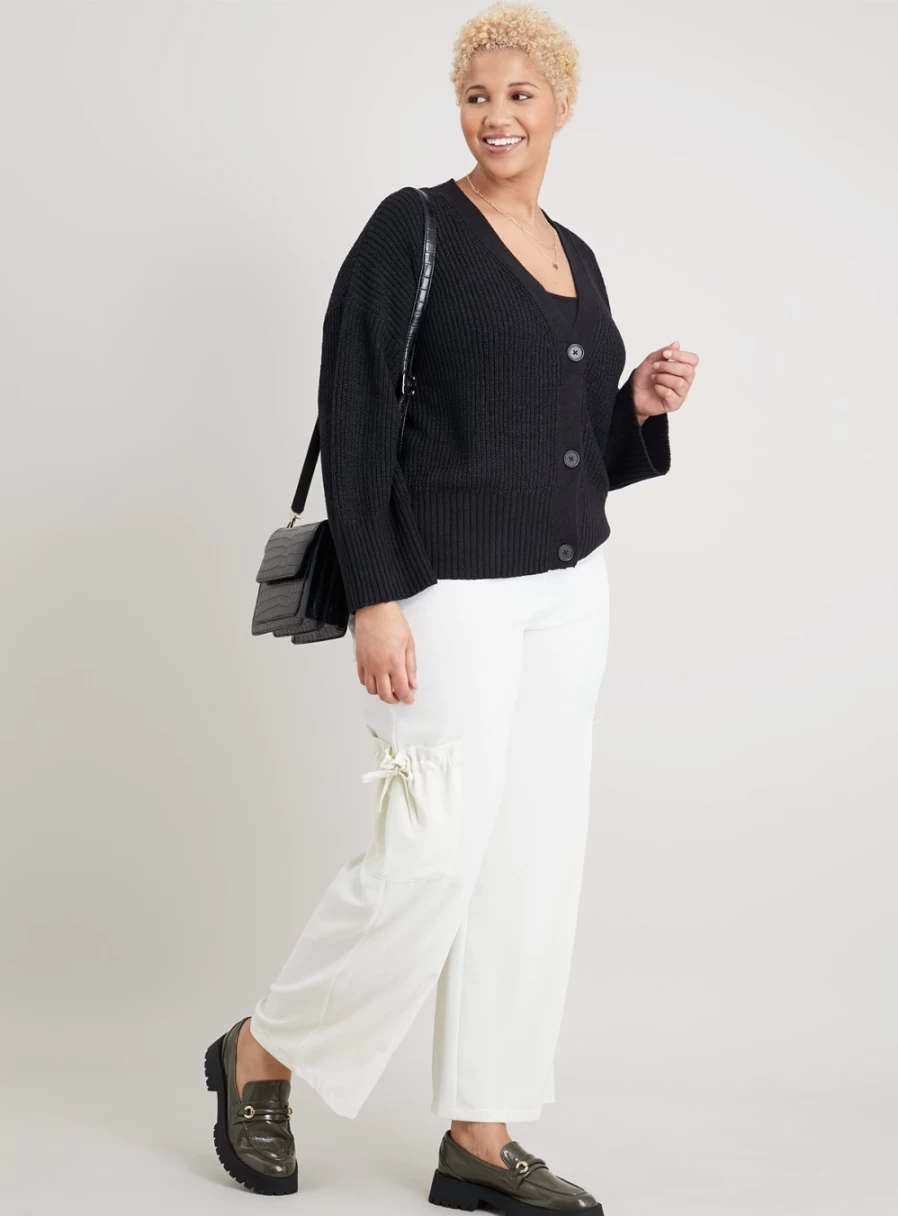 Tu Women's Cream Utility Trousers with Tie Pocket Detail - 14R Casual Chic Pants