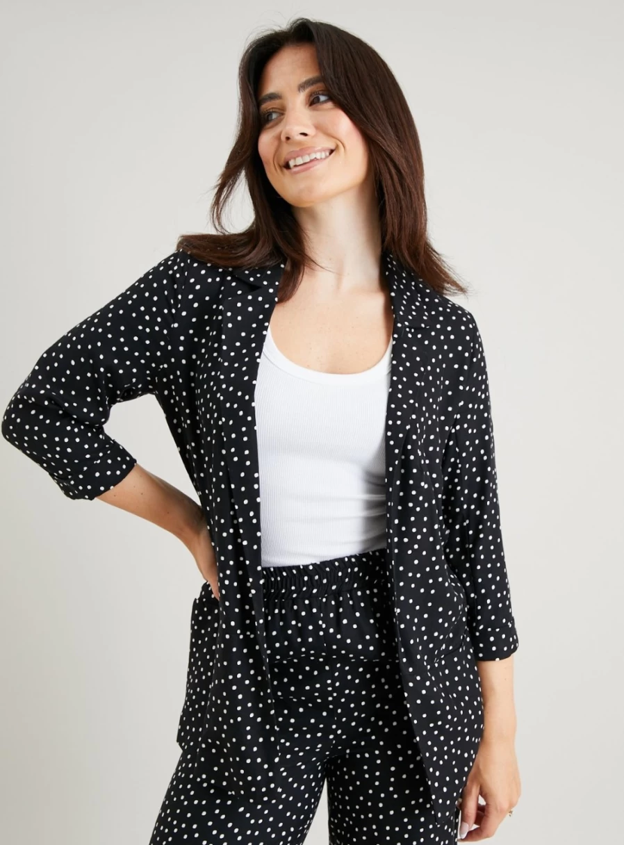 "TU Women's Mono Spot Relaxed Blazer - Casual Oversized Coord Jacket"