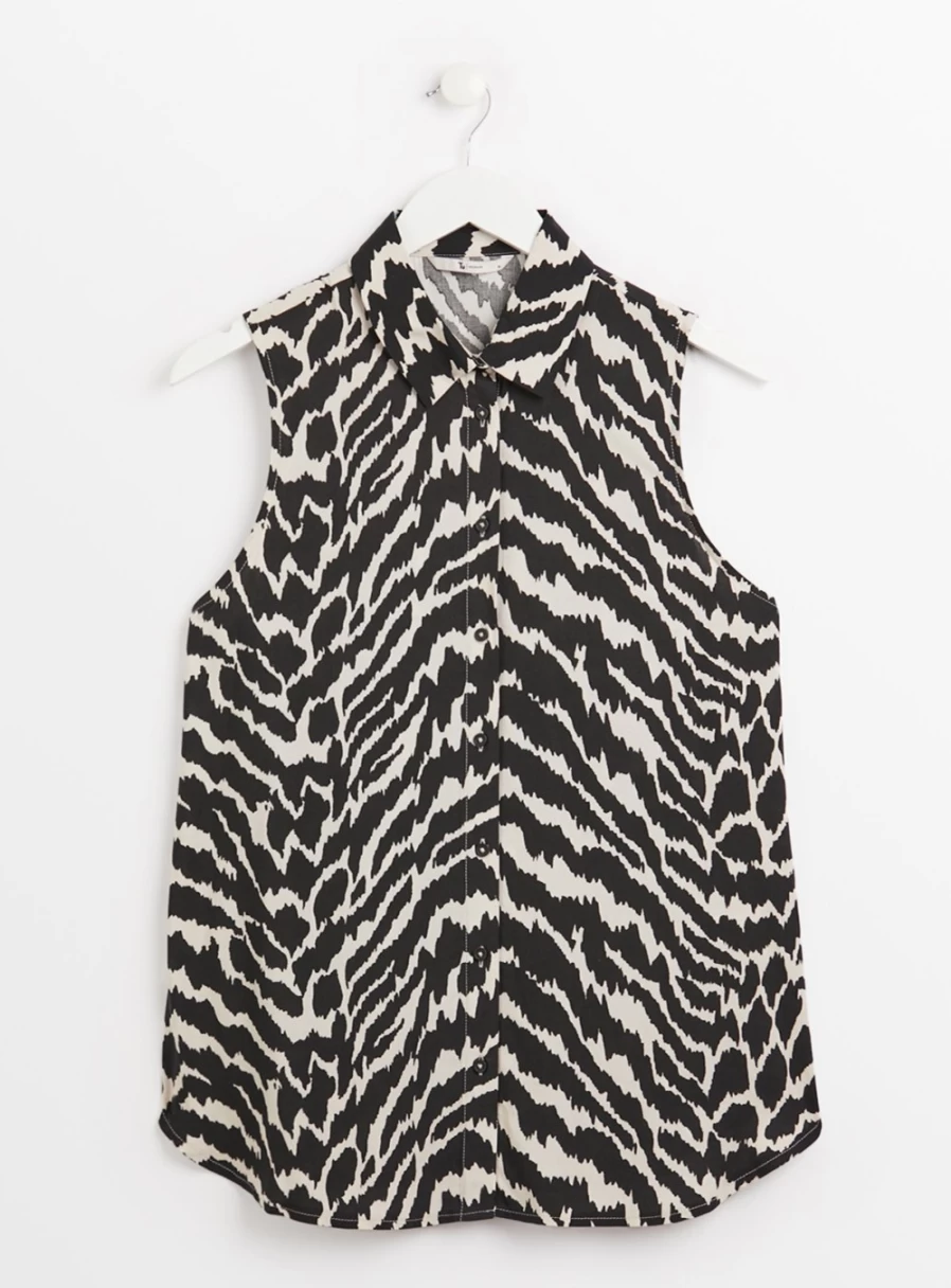 Tu Women's Zebra Print Flowy Sleeveless Blouse - Casual Summer Top 18