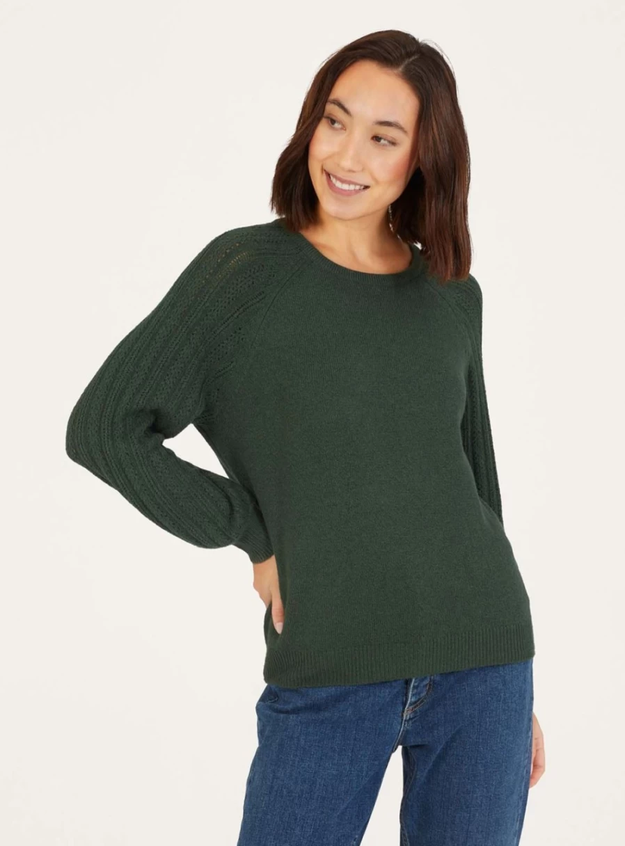 Thought Women's Florna Organic Cotton Fluffy Knit Jumper - Soft & Sustainable Sweater