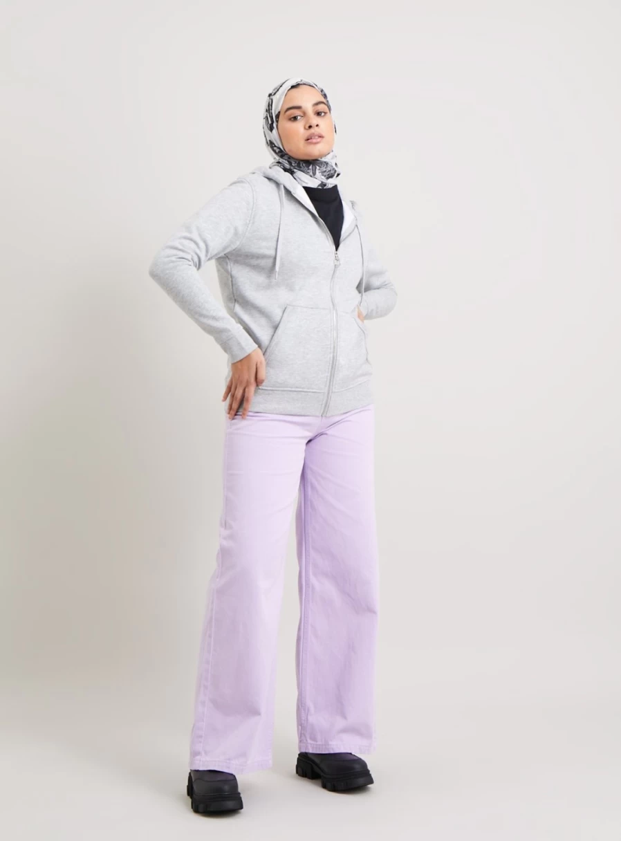 Tu Women's Lilac Relaxed Wide Leg Jeans - 18S Comfortable High Waist Casual Denim Pants