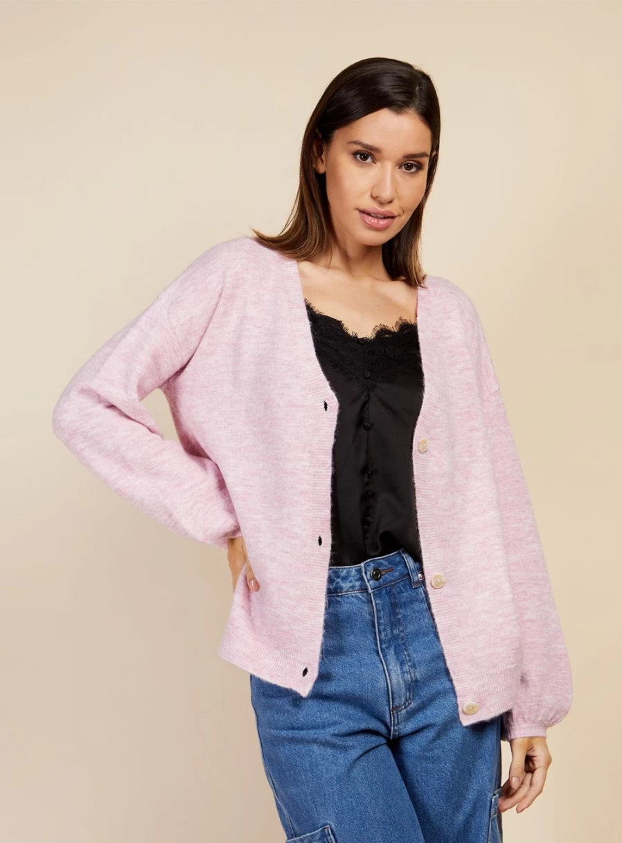 "Vogue Williams Women's Pink Knit Cardigan XL – Cozy Oversized Sweater"