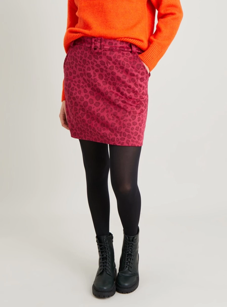 Tu Women's Pink Faux Suede Animal Print Skirt - Size 12, Fashionable & Trendy Midi Skirt for Women