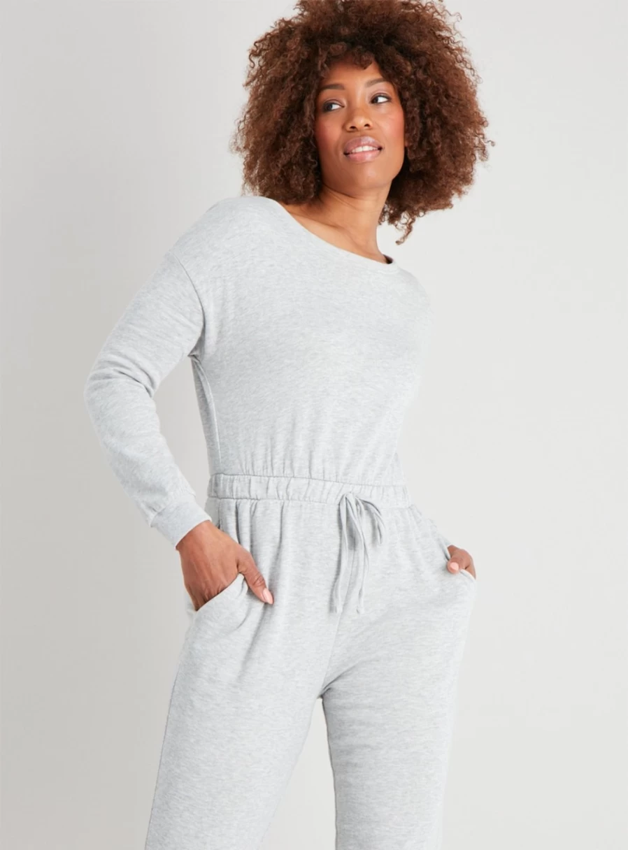 Tu Women's Grey Marl Jumpsuit - Size 8 | Stylish One-Piece Outfit