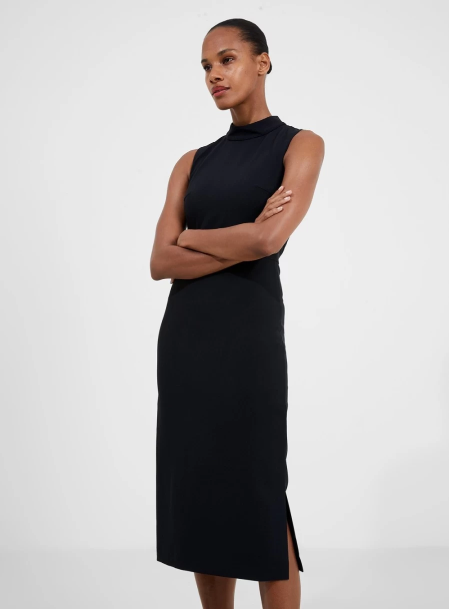 French Connection Women's Echo Crepe Mock Neck Dress - Size 12