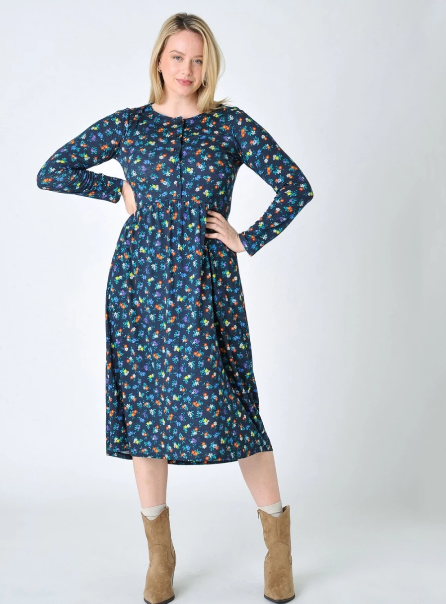 Burgs Women's Hannafore Jersey Midi Dress Size 18