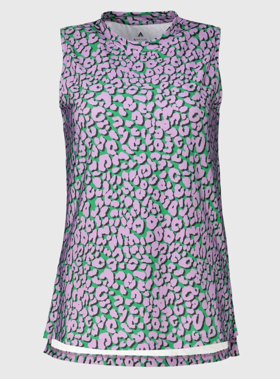 Tu Women's Active Lilac Leopard Print Vest Top - Stylish Workout & Casual Wear