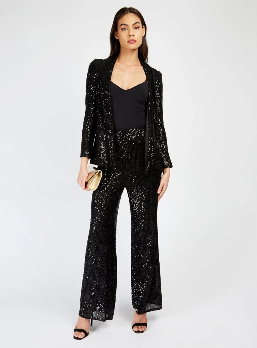Vogue Williams Women's Black Sequin Blazer - Size 10 | Stylish Sequined Jacket for Evening Wear