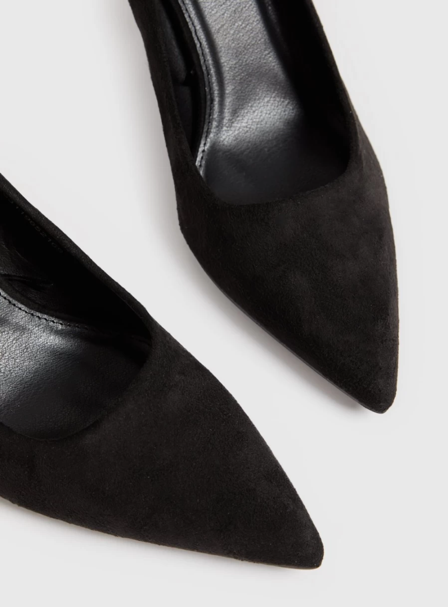 Tu Women's Black Faux Suede Court Heels - Size 8 Elegant Dress Shoes