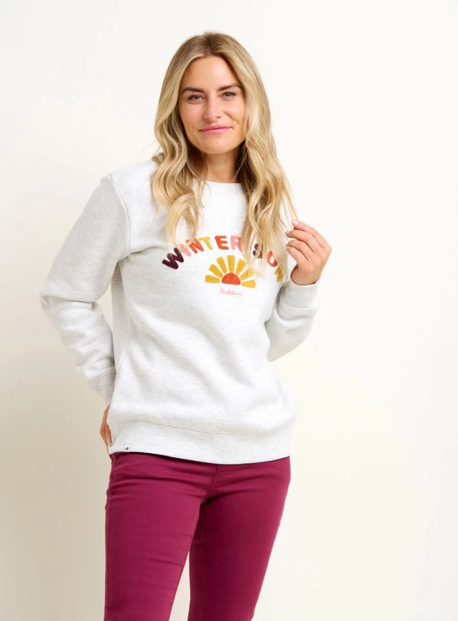 Brakeburn Women's Winter Sun Sweatshirt - Cozy 16 oz Fleece Pullover for Cold Weather