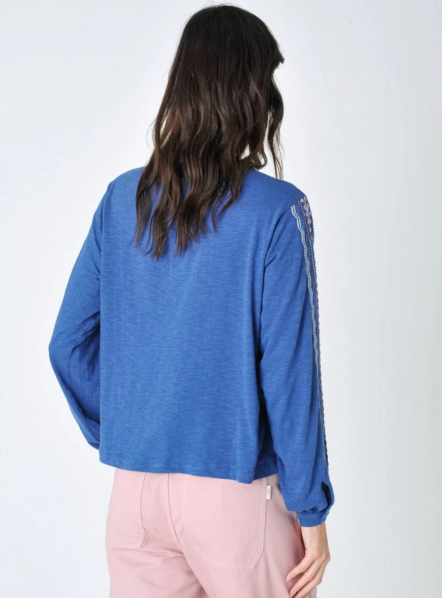 Burgs Women's Mesh Smock Top - Stylish Embroidered Casual Blouse