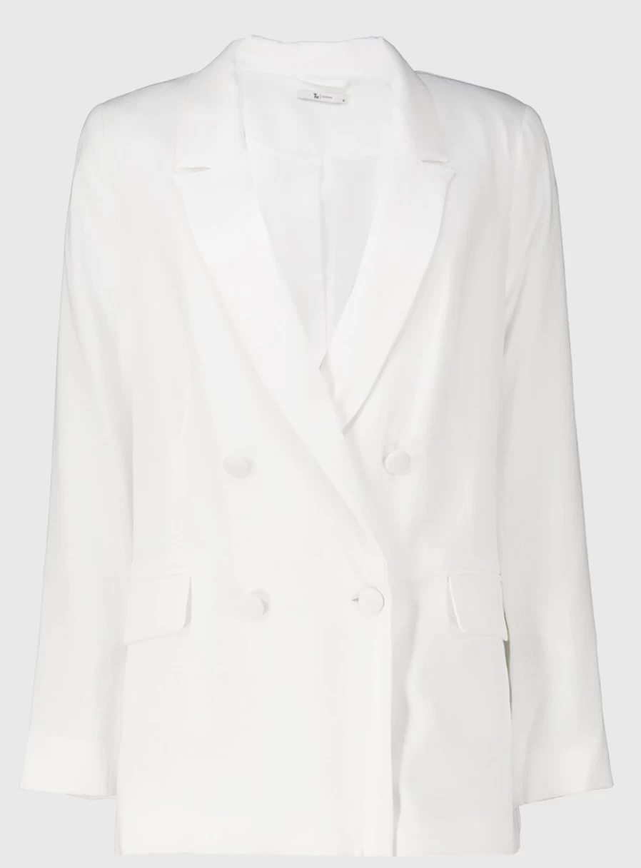 Tu Women's White Double Breasted Blazer - Size 18 | Classic Formal Wear