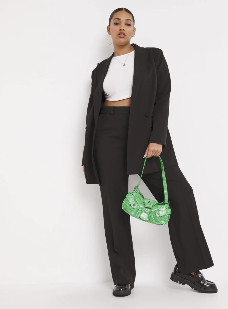 Simply Be Women's Black Double Breasted Relaxed Tailored Blazer - Size 26 Classic Fit Casual Office Jacket