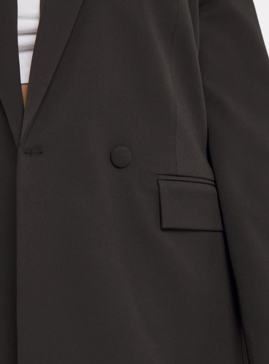 Simply Be Women's Black Double Breasted Relaxed Tailored Blazer - Size 26 Classic Fit Casual Office Jacket