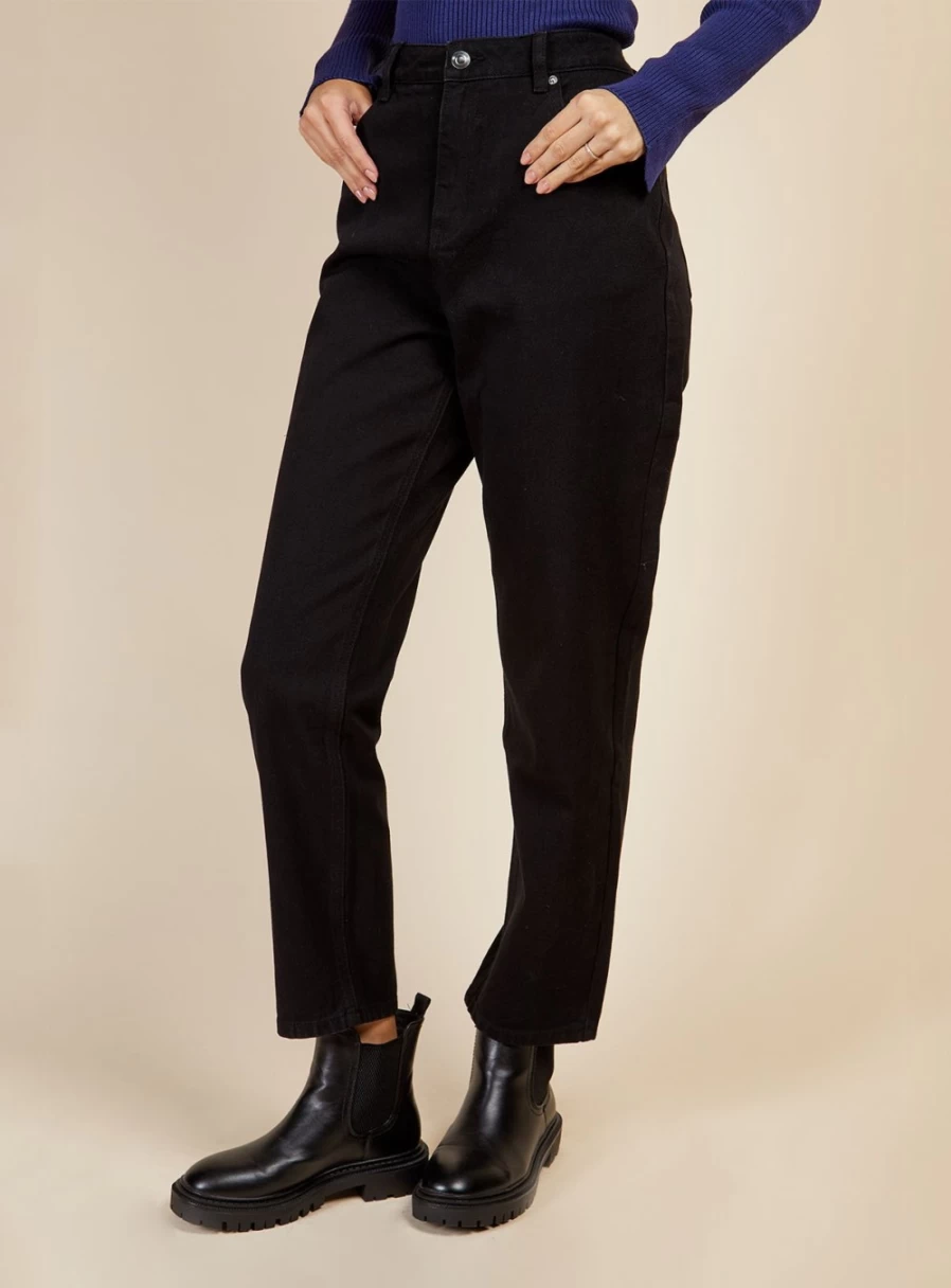 Vogue Williams Women's Black Tapered Jeans - Slim Fit Denim Pants Size 12