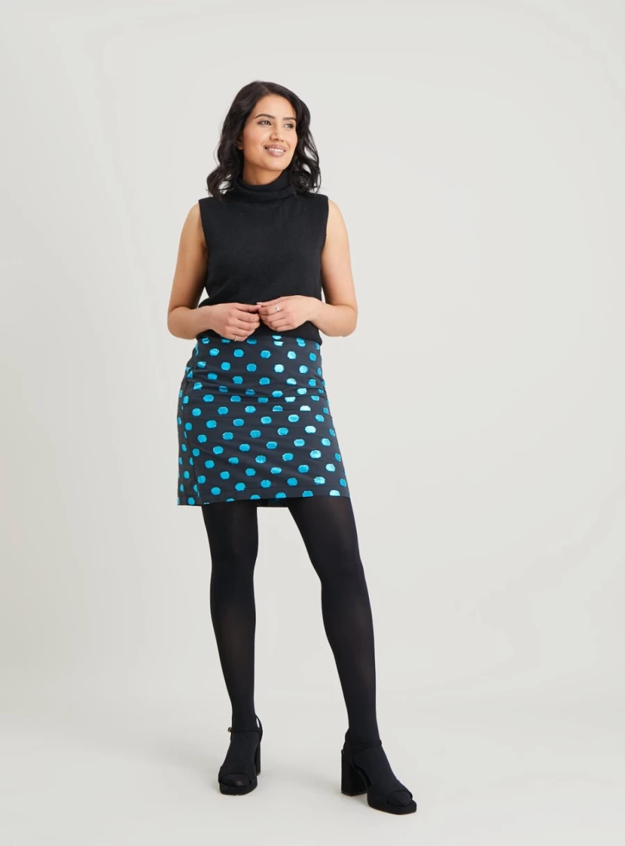 Tu Women's Black Sparkle Dot Mini Skirt - Size 8 | Sequined Party Skirt