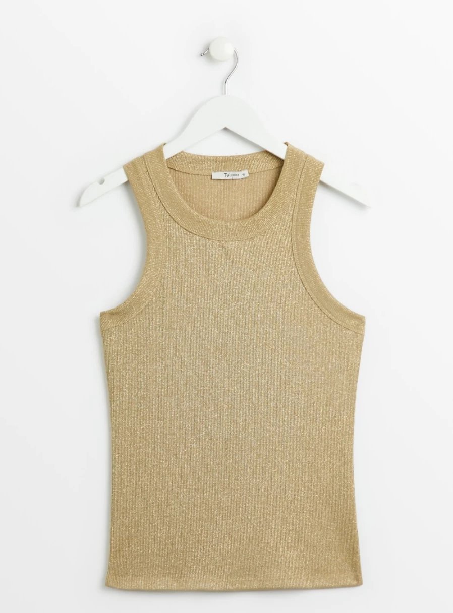 Tu Women's Gold Sequin Vest Top - Sparkling Party Wear for Women