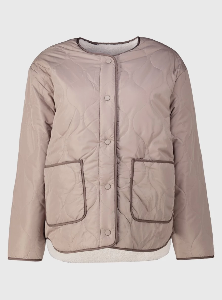 Tu Women's Brown Reversible Quilted Borg Jacket - Size 22, Lightweight Winter Coat