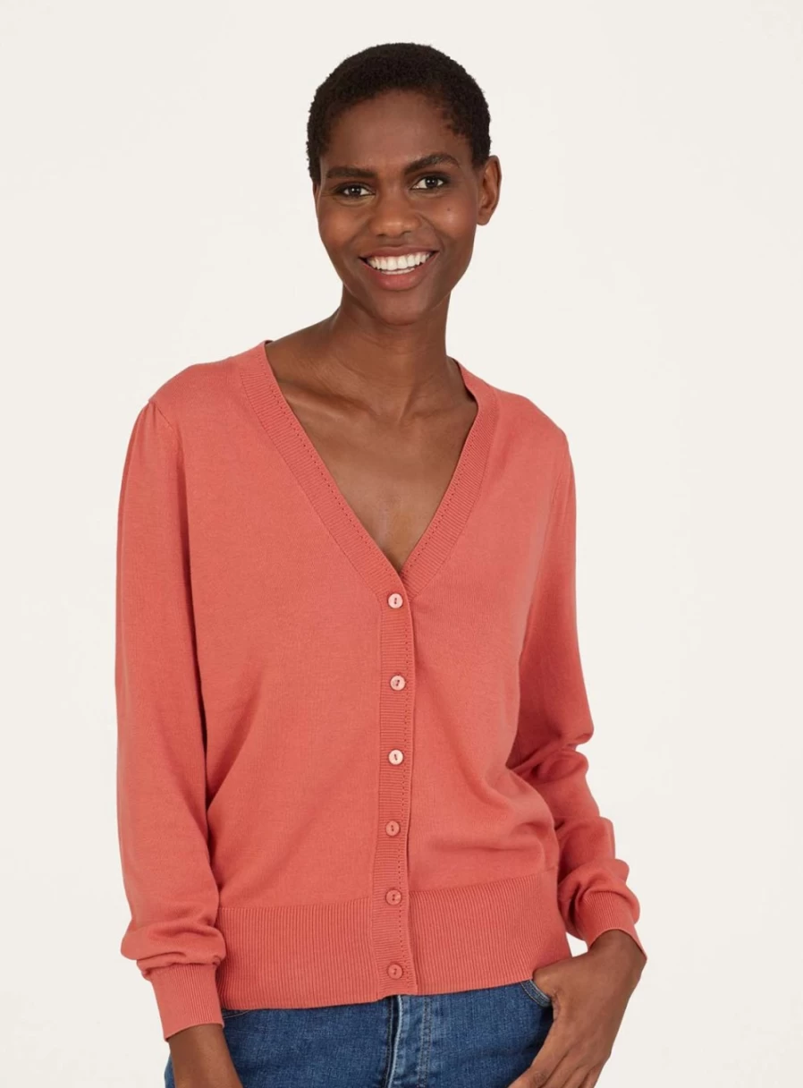 Thought Women's Dotti Organic Cotton V-Neck Cardigan - Sustainable Knit Sweater
