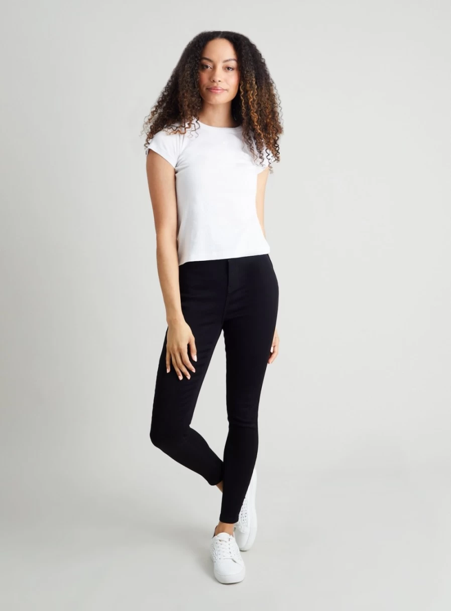 Tu Women's Black High Waisted Skinny Jeans - 18S Slim Fit Stretch Denim Pants