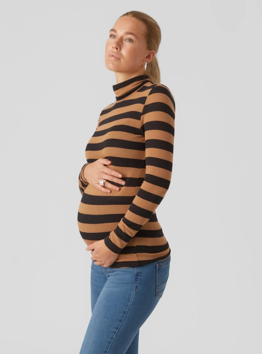 MAMALICIOUS Women's Nellie Long Sleeve Rollneck Top S - Stylish Comfort for Everyday Wear
