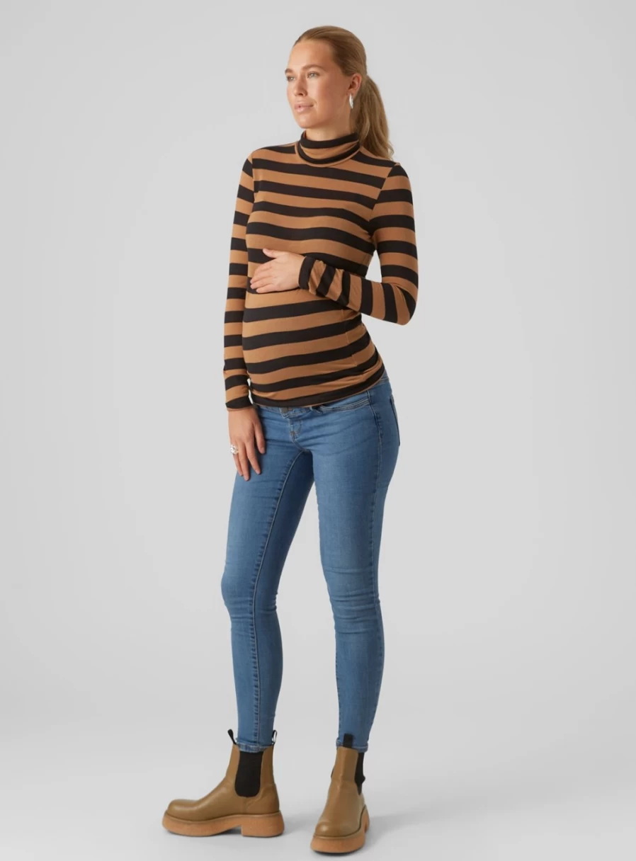MAMALICIOUS Women's Nellie Long Sleeve Rollneck Top S - Stylish Comfort for Everyday Wear