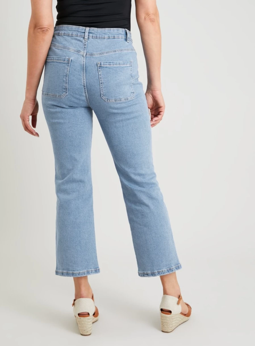 Tu Women's Light Wash Retro Cropped Kickflare Jeans - High Waist 90s Vintage Denim Size 12R