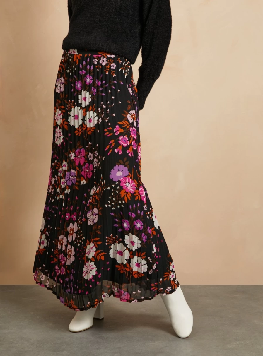 Everbelle Women's Floral Maxi Skirt - Elegant Long Flowy Skirt with Vibrant Print