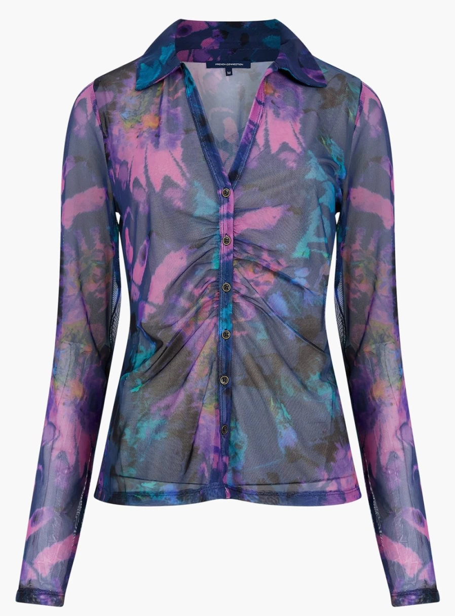 French Connection Women's Toni Mesh Gabriela Top - XL Size, Stylish & Comfortable Blouse