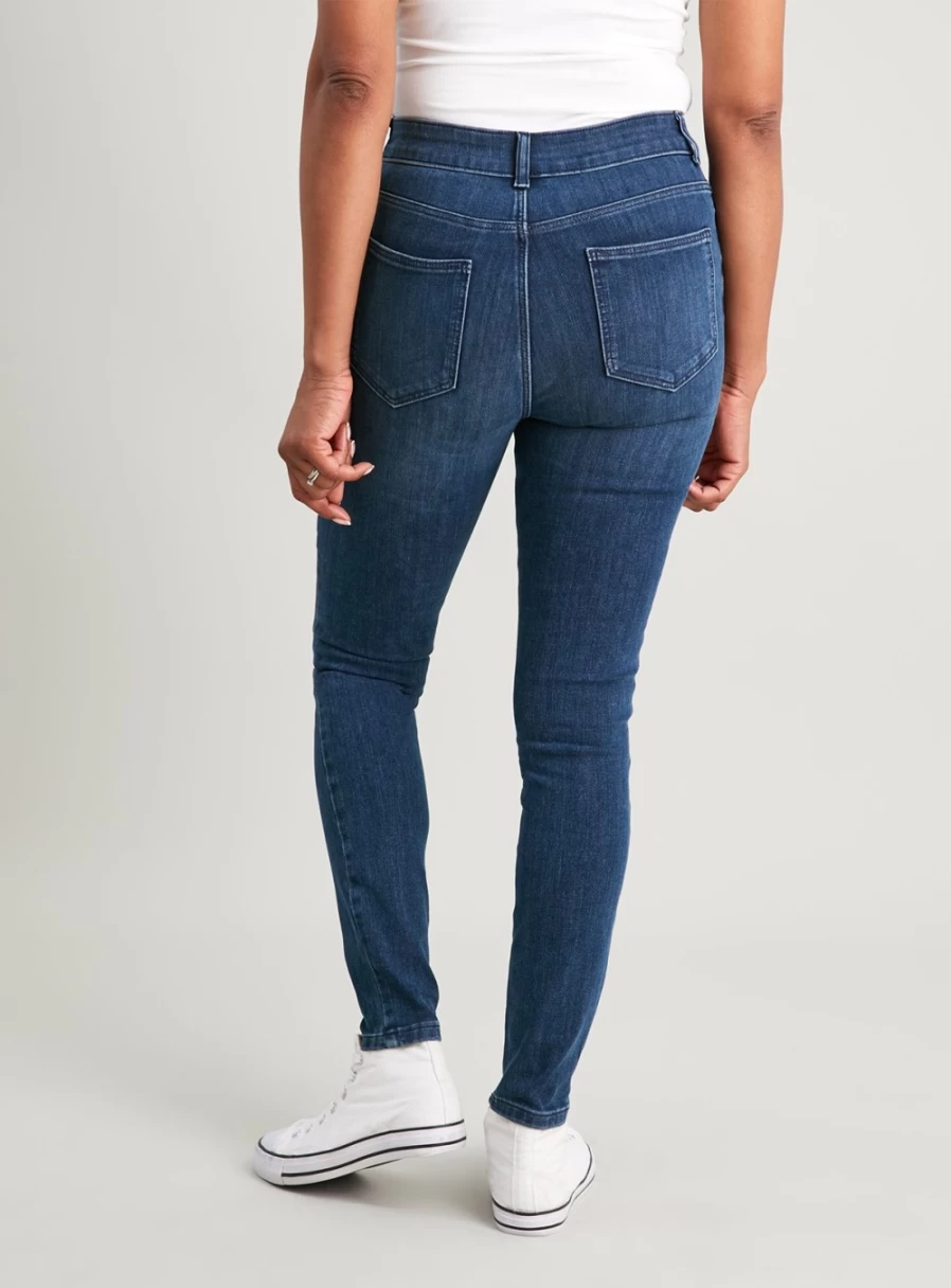 Tu Women's Dark Denim 4-Way Stretch Skinny Jeans - Comfortable Slim Fit Size 12 Regular