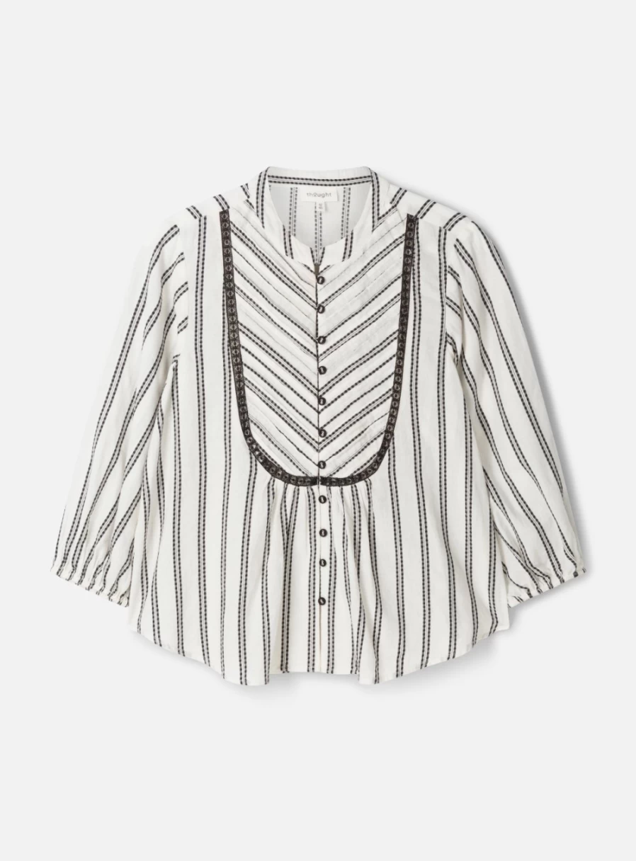 Thought Women's Lucilla Organic Cotton Striped Blouse - Size 16