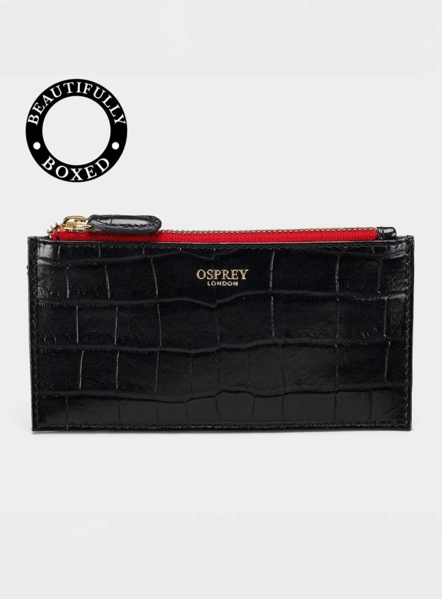Osprey London The Flash Women's Leather RFID Card Pouch - Secure Compact Wallet for Cards & Cash
