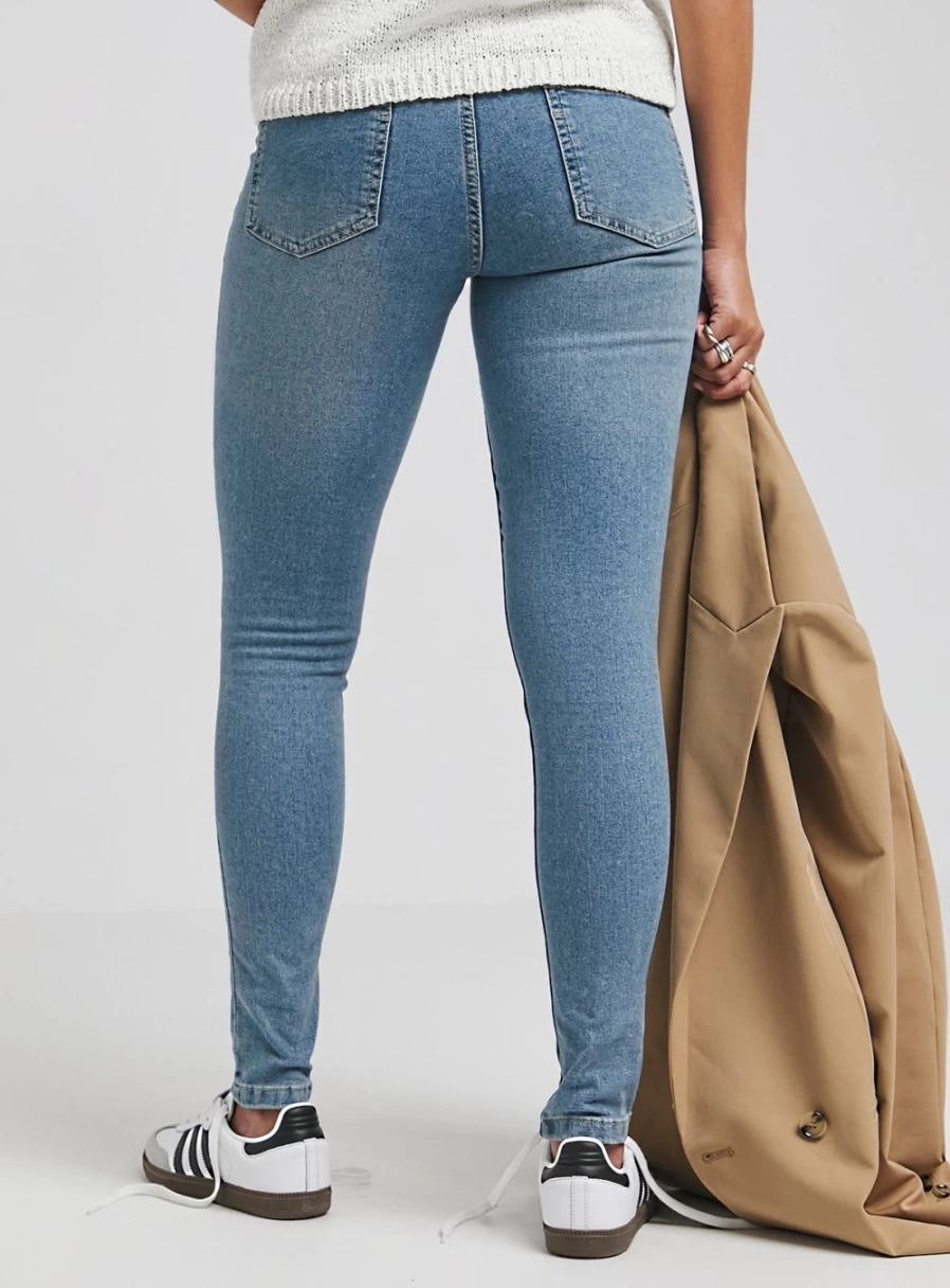 Simply Be Women's 24/7 Blue Skinny Jeans - Size 16 Stretch Denim Jeans for Women