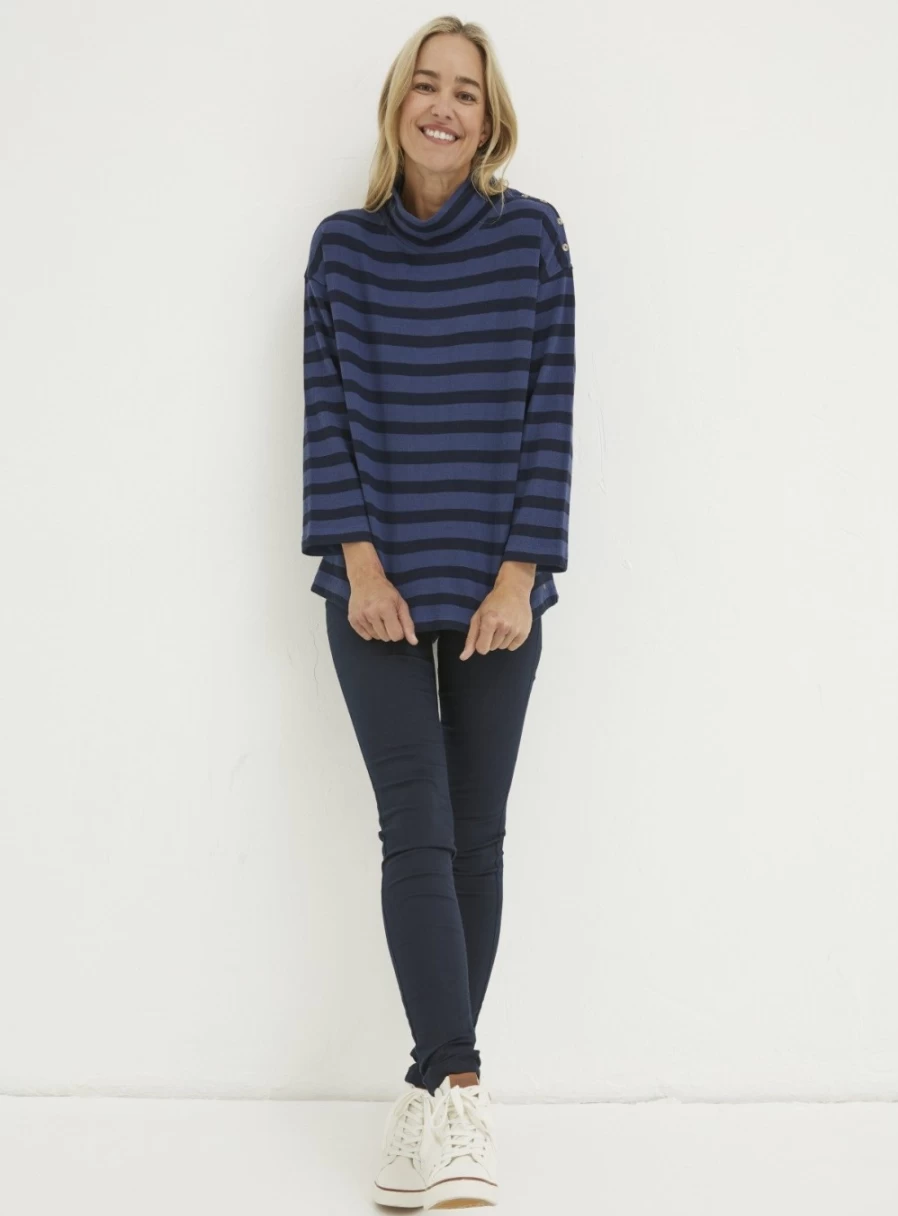 FatFace Women's Thayer Funnel Stripe Sweatshirt - Cozy Striped Pullover for Women