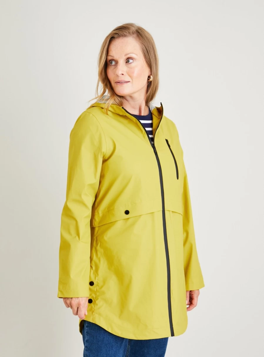 "Tu Women's Lightweight Yellow Rubber Raincoat - Size 14 Waterproof Jacket"