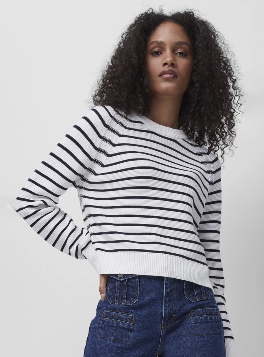 French Connection Women's Lillie Mozart Striped Crew Neck Jumper