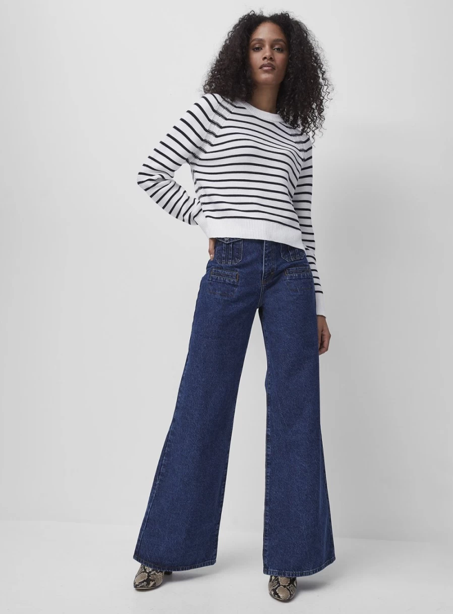 French Connection Women's Lillie Mozart Striped Crew Neck Jumper