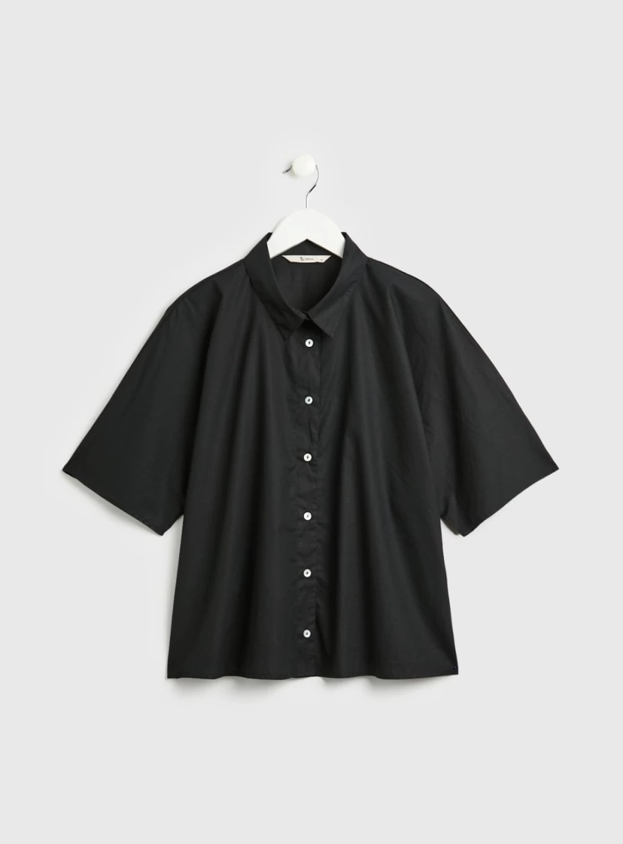 Tu Women's Black Oversized Boxy Fit Shirt - Stylish Loose Casual Top Size 16