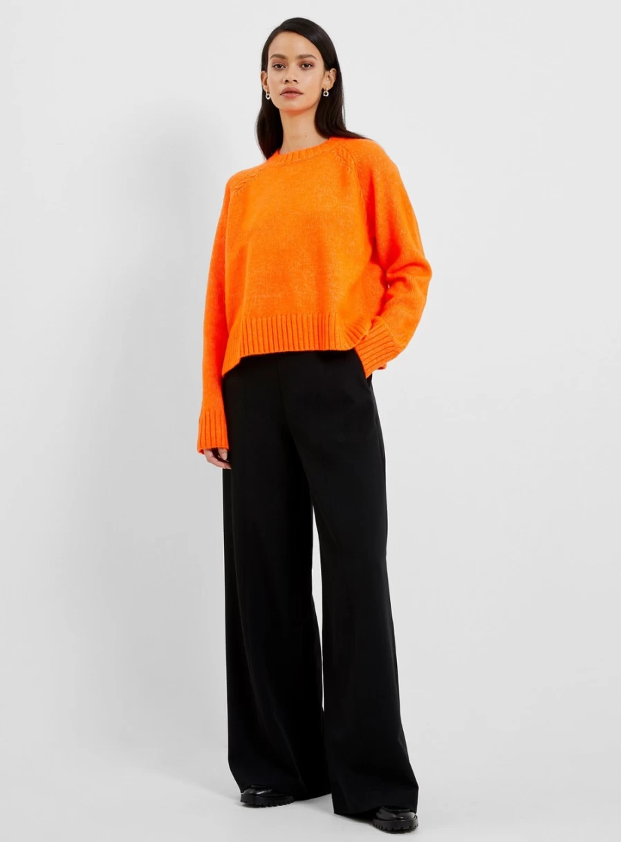 French Connection Women's Kessy Crew Neck Sweater - Soft Knit Pullover Top Size M