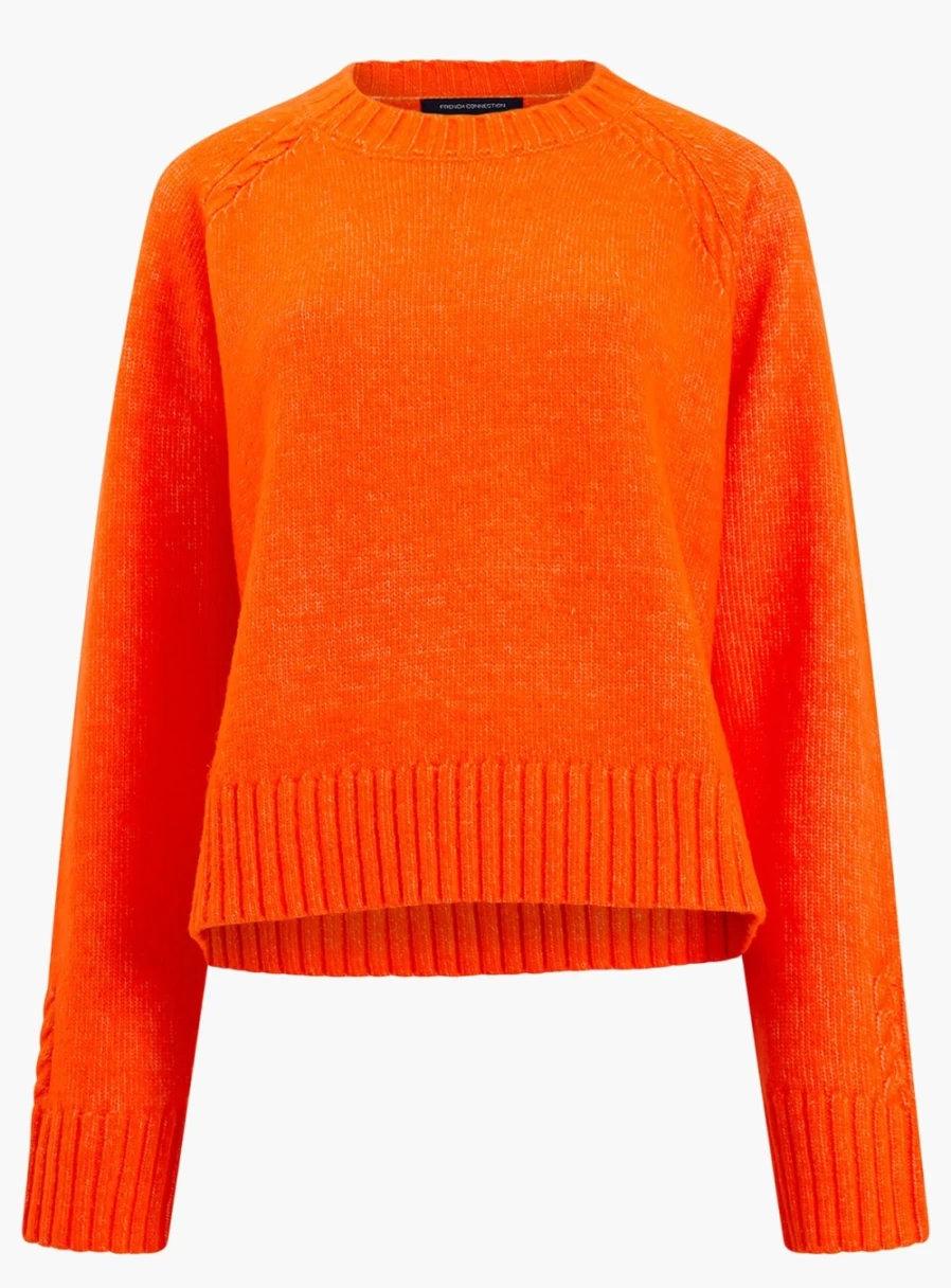 French Connection Women's Kessy Crew Neck Sweater - Soft Knit Pullover Top Size M