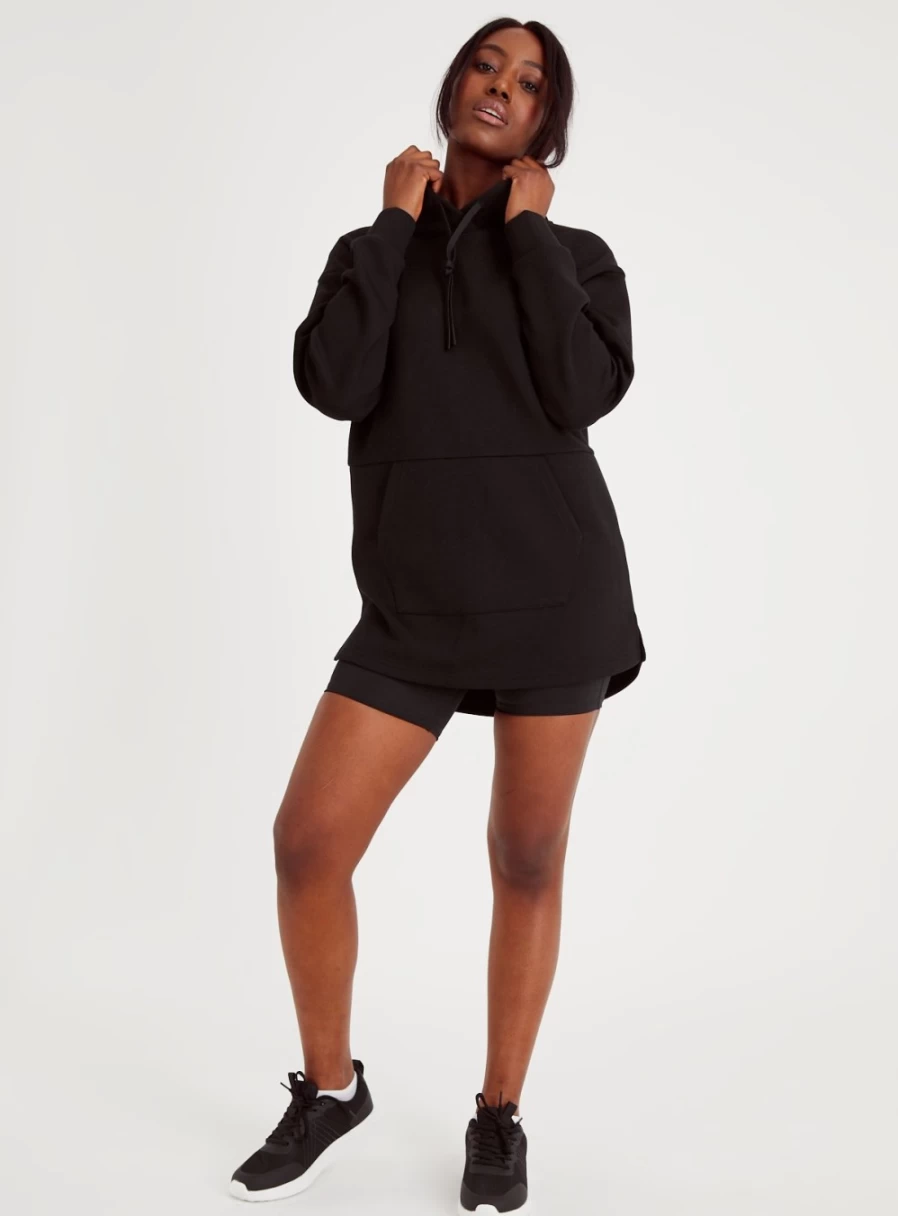 Tu Women's Active Black Hoodie - Lightweight Comfort & Stylish Pullover for Fitness & Casual Wear