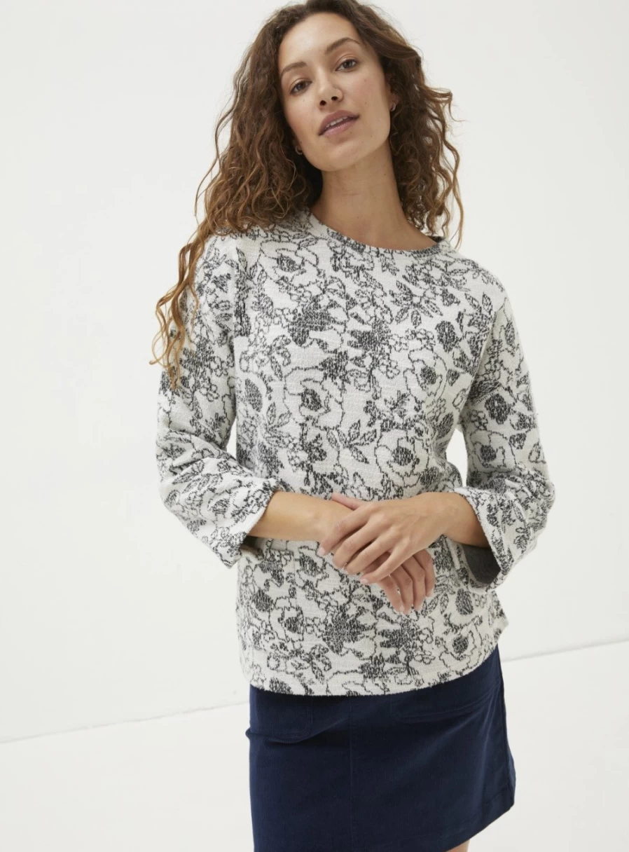 FatFace Women's Amari Jacquard Sweatshirt - Cozy Knit Pullover for Casual Wear