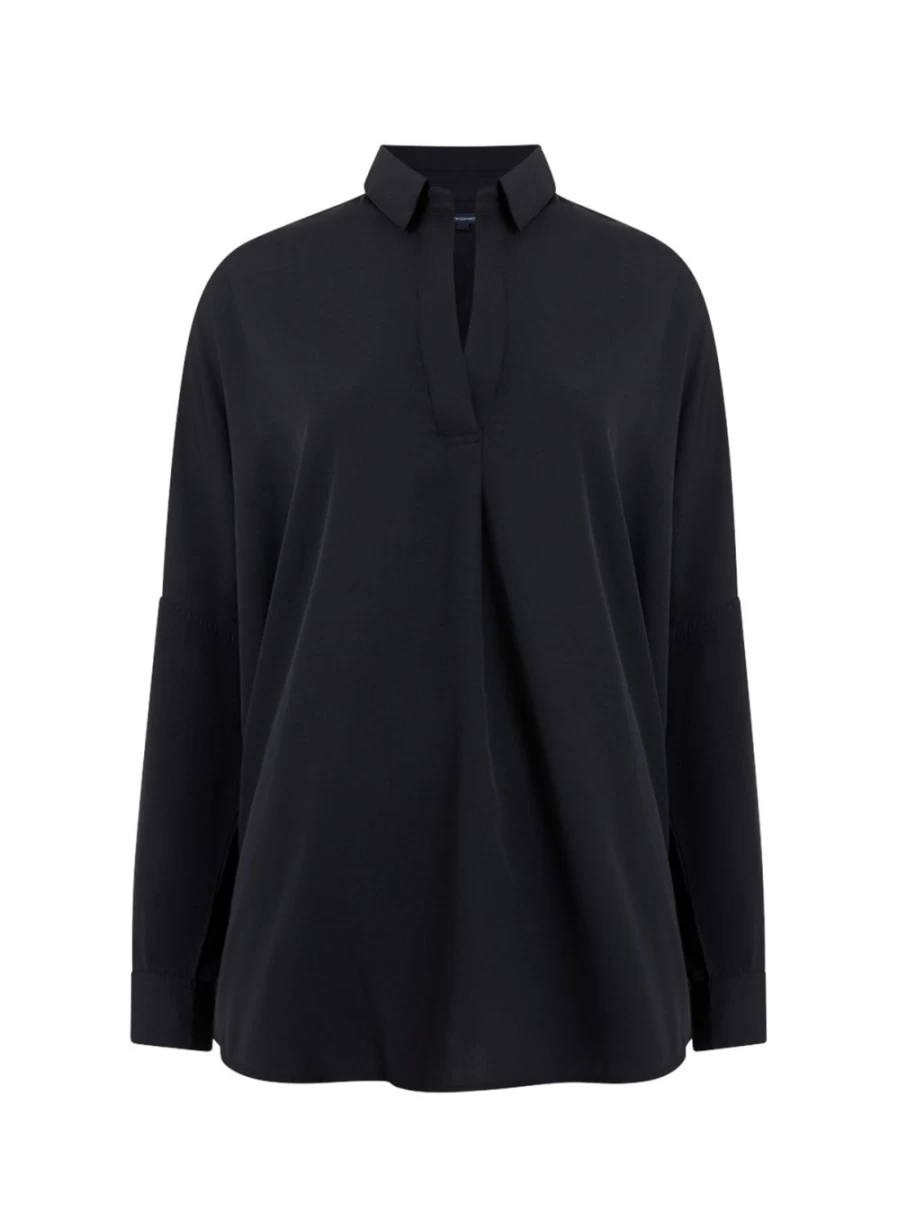 French Connection Women's Rhodes Recycled Crepe Popover Shirt in XL - Sustainable Fashion Top