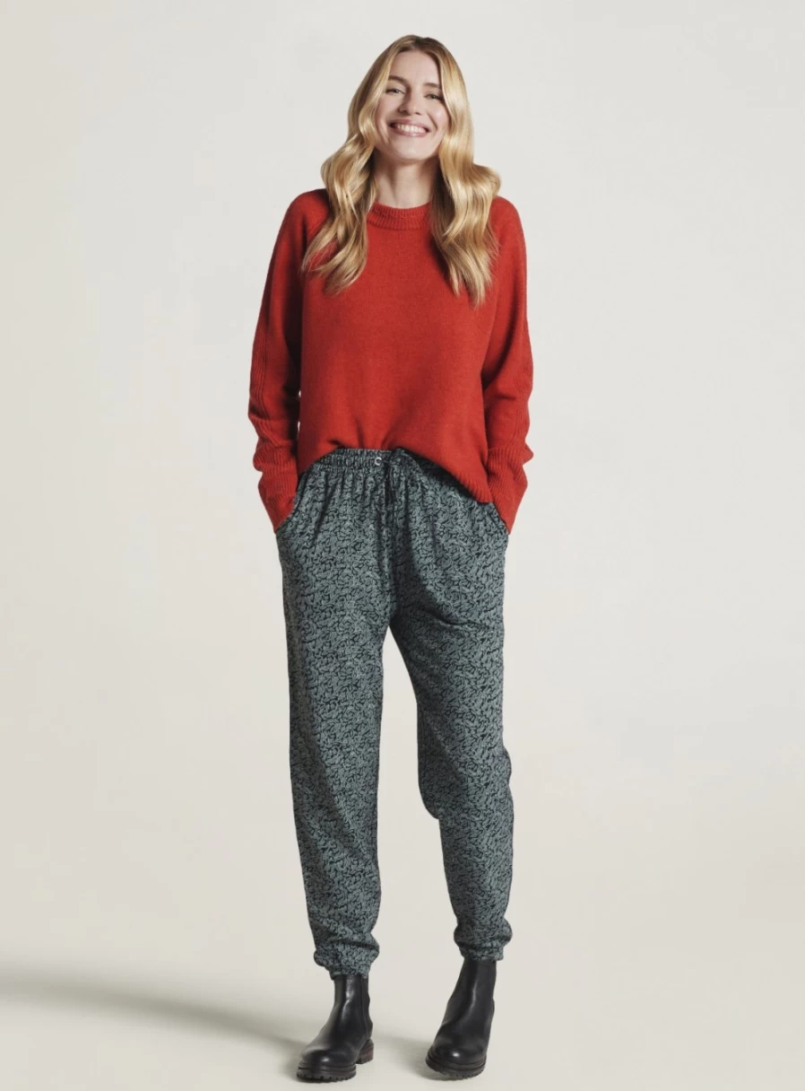 Thought Women's Alvarra Organic Cotton Printed Joggers with Tie Waist - Sustainable Casual Pants