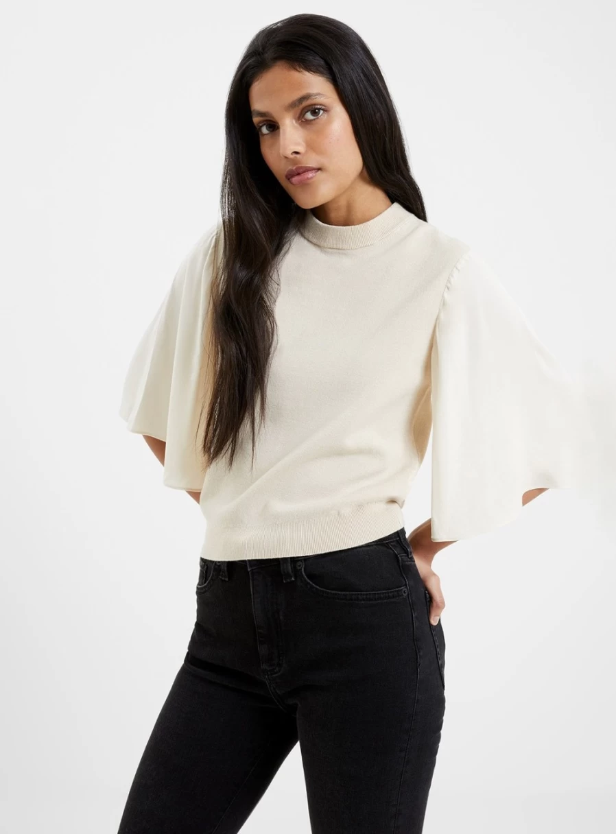French Connection Women's Krista Mixed Short Sleeve Crew Neck Jumper in XS